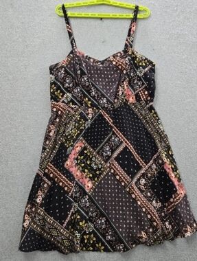 torrid Black & Rust Patchwork Print Camisole Dress